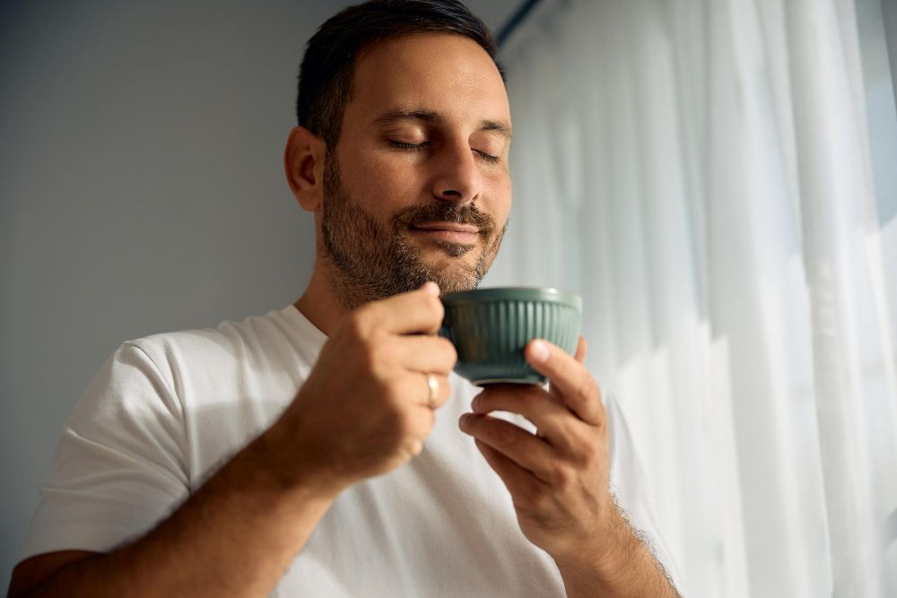 tomando té