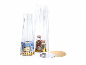 Bolsa Oppc con fondo cartón Oro y Plata 20 cm.