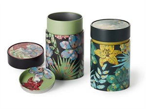 Lata redonda "Rustic Flowers" 150 gr. Roja