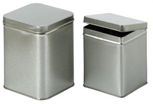 Lata cuadrada 100 gr. Plata Mate