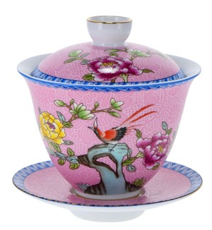 Gaiwan "Yazhen" porcelana Gonfu pintura Ling 0,16l ROSA