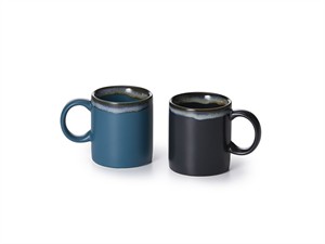Taza café espresso "Ando" 0.1l. gres, azul/negro