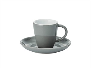 Taza c/plato café espresso "Capri" 0,05l. porcelana gris