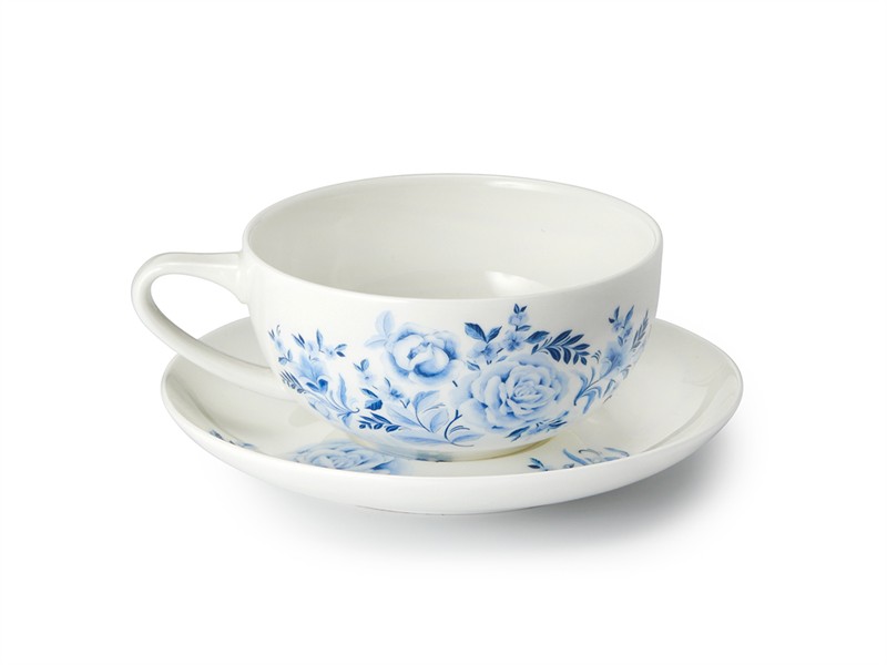 Taza c/plato "Rosalinda" 0,2l. Fine Bone China