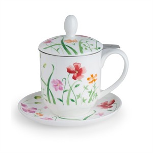 Tisanera c/ plato "Lotta" 0,35l. Fine Bon China 4 piezas