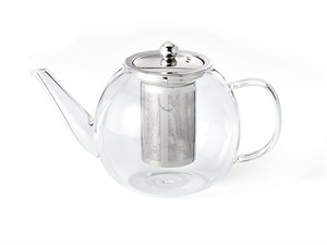 Tetera cristal "Bent" 0,8l. c/filtro y tapa acero inox.